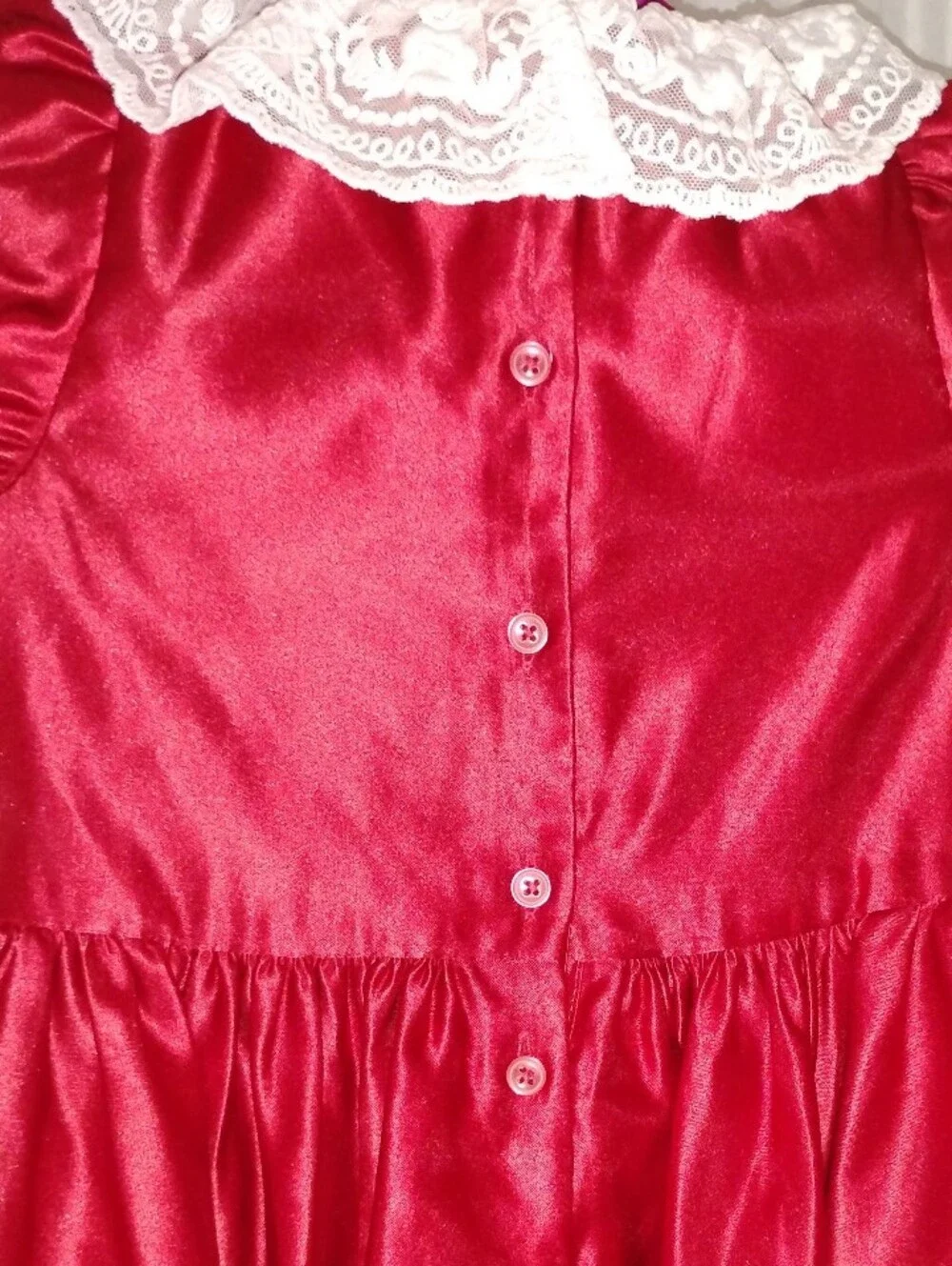American Girl x Janie & Jack Girls Holly-Red Holiday Party Satin Xmas Dress 4